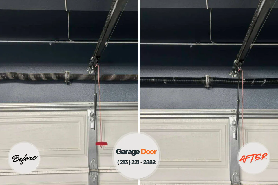 Before and after: garage door repair Panama, OK